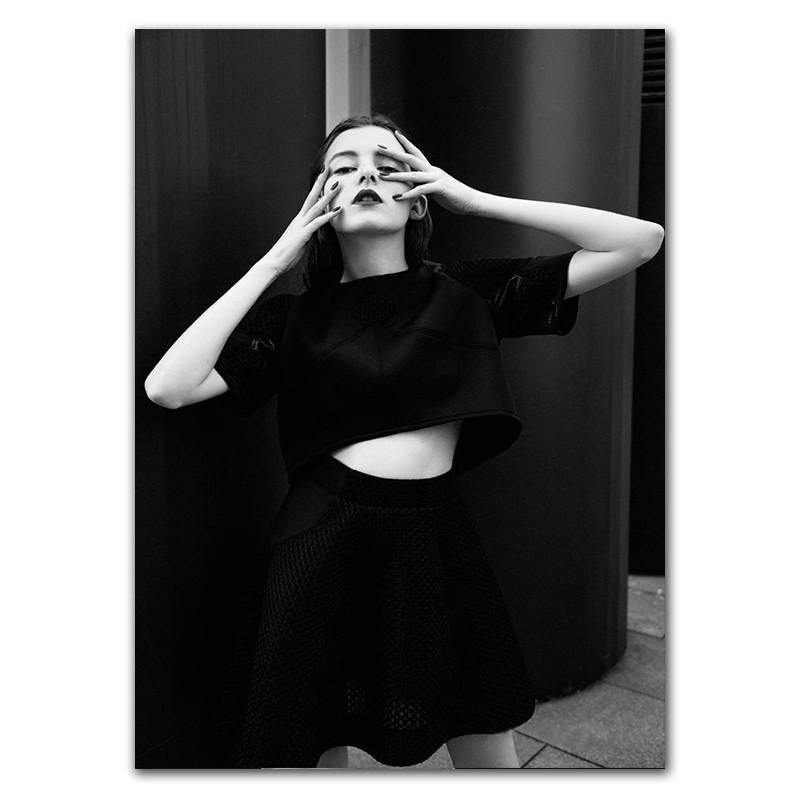 Modern Wall Prints Picture Flower Modular Poster Black White Ballet Girl Canvas Painting Life Quote Art Living Room Decor HD0082