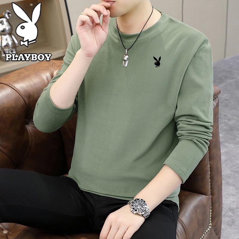 PLAYBOY Men's De Rong Thermal Long-Sleeve Crewneck Top