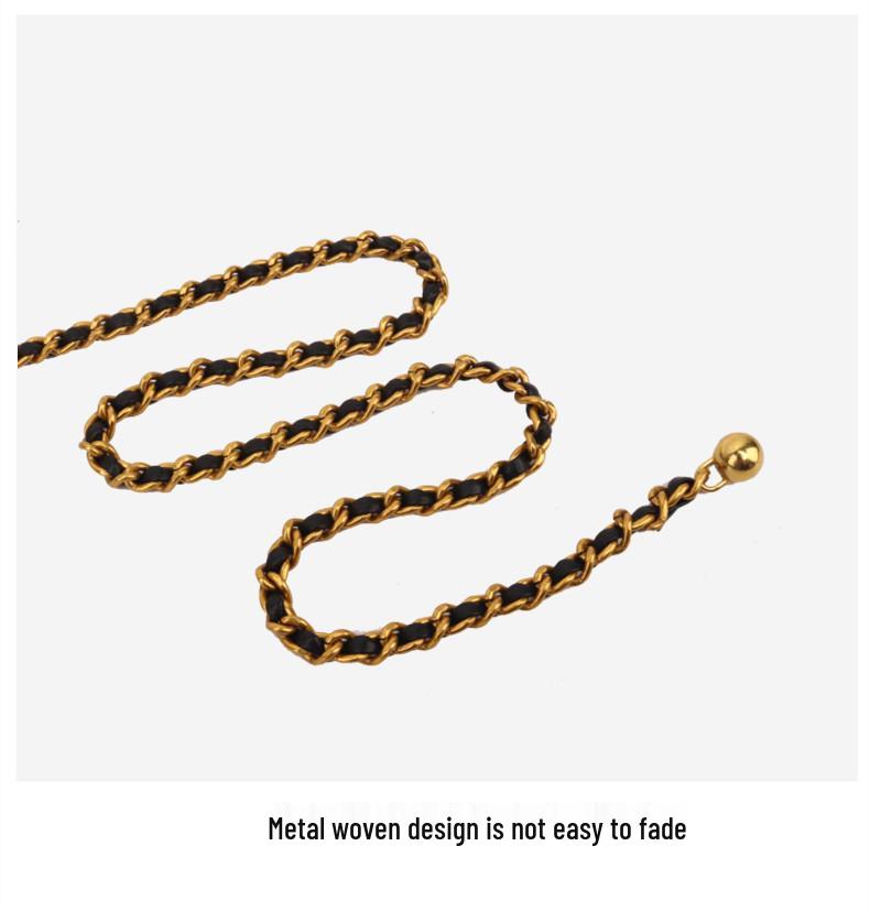 Gold Quilted Waist Belt Bag - Women's French Chic Mini Chain Crossbody