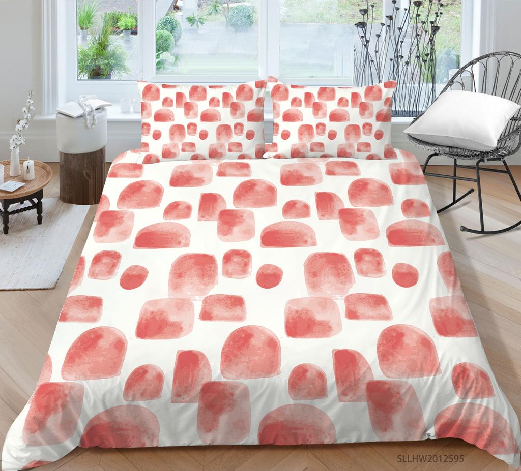 3D Graphic Bedding Colorful Pattern Duvet Cover and Pillowcase 2 or 3 Pieces of Microfiber Fabric with Zipper Washable Super Soft Home Decoration