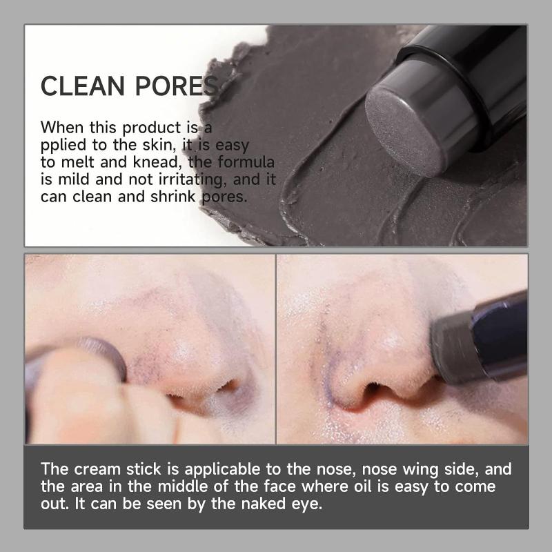 Bamboo Charcoal Blackhead Clear Mud Stick for Face, Face Scrub Removes Blackheads, Oil Control with Charcoal Extract, Fa