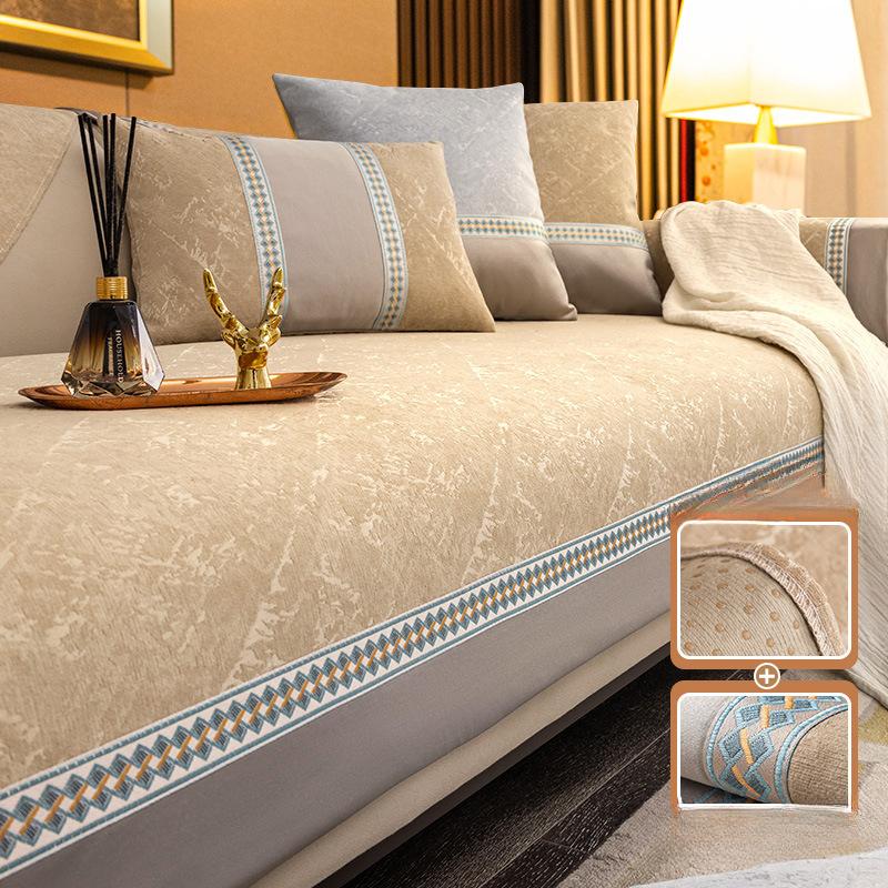 Leichtes Luxus-Sofakissen, Vier Jahreszeiten, universelles, rutschfestes, modernes, einfaches Kissen, neuer High-End-Sofa-Sattelbezug, Bezugsstoff