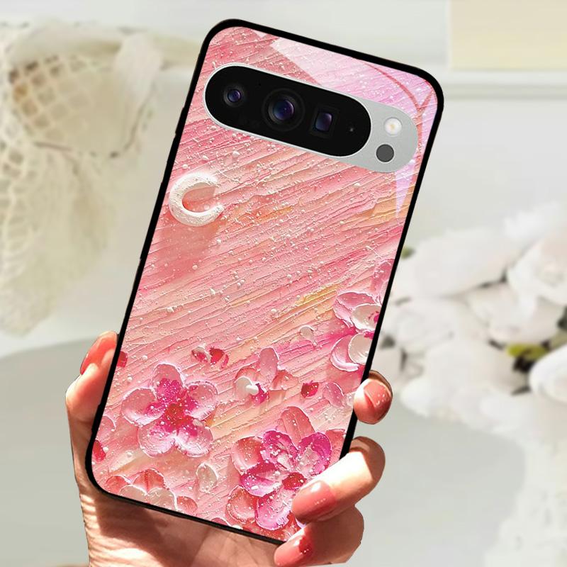 Gehärtetes Glas Handyhülle Für Google Pixel 9 Pro XL Hartes PC Funda Für Google Pixel 9a Pixel9 5G Niedliches Tier Glas Rückseite