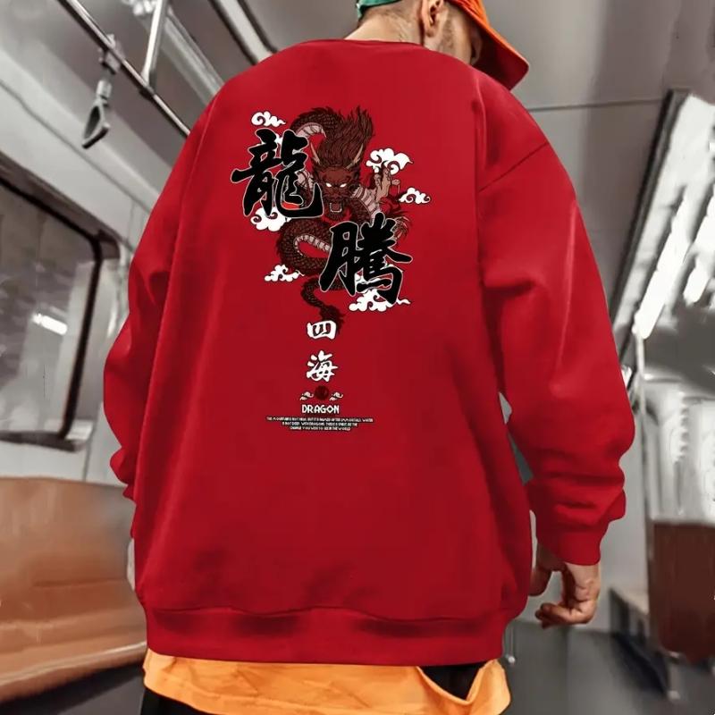 Модные мужские толстовки с принтом 3D-дракона — фото 3