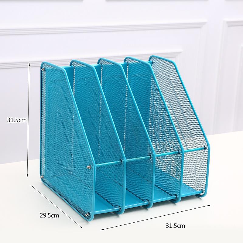 Office Supplies Four Multi-layer Metal Wire Mesh File Rack Desk Organizing Folder Student Data Organizer File Box File Frame