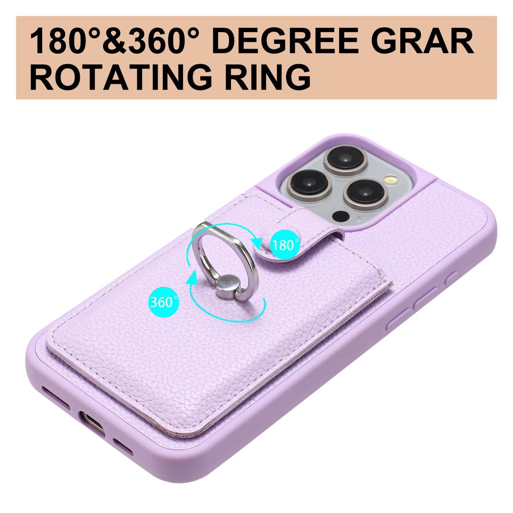 Ring Bracket Wallet Case for iPhone 16 17 Pro Max Air 16E 15 14 Plus 13 12 11 Pro Max Leather Card Solts lHolder Phone Cover