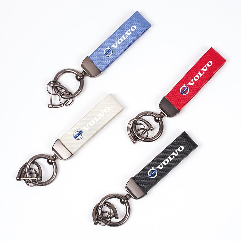Fantastic Skin Feel Leather Metal Keychain Accessories For Volvo XC90 V90 V60 XC60 V40 S80 S60 S90 C40 XC40 V70 XC70 C30 C70