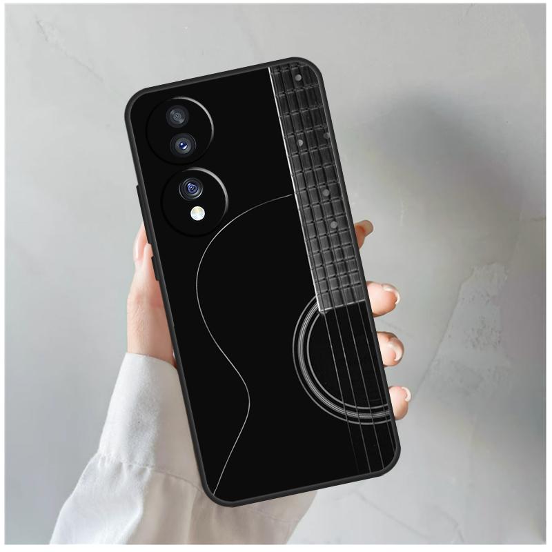 Vintage Music Guitars For Honor Magic 8 Pro 6 7 Lite Case For Honor Win RT 50 70 90 200 400 X8c X8b X9a X9b X9c X9d