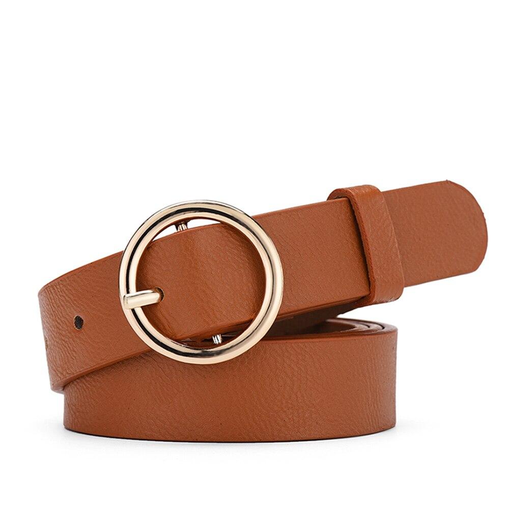 New Women's Belt Trend Gold Round Button Belt Personalized Decoration Paired with Long Pants Jeans Belt Soft and Cheap Belt