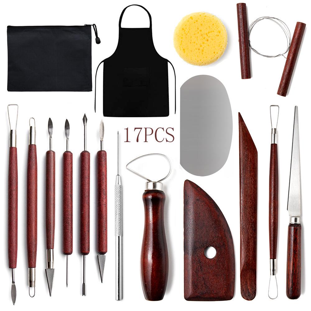 8-Piece Ceramic Pottery Tool Set: Trimming, Carving, Knife, Punch, Needle, Flat Wire, Clay Sculpting Tools