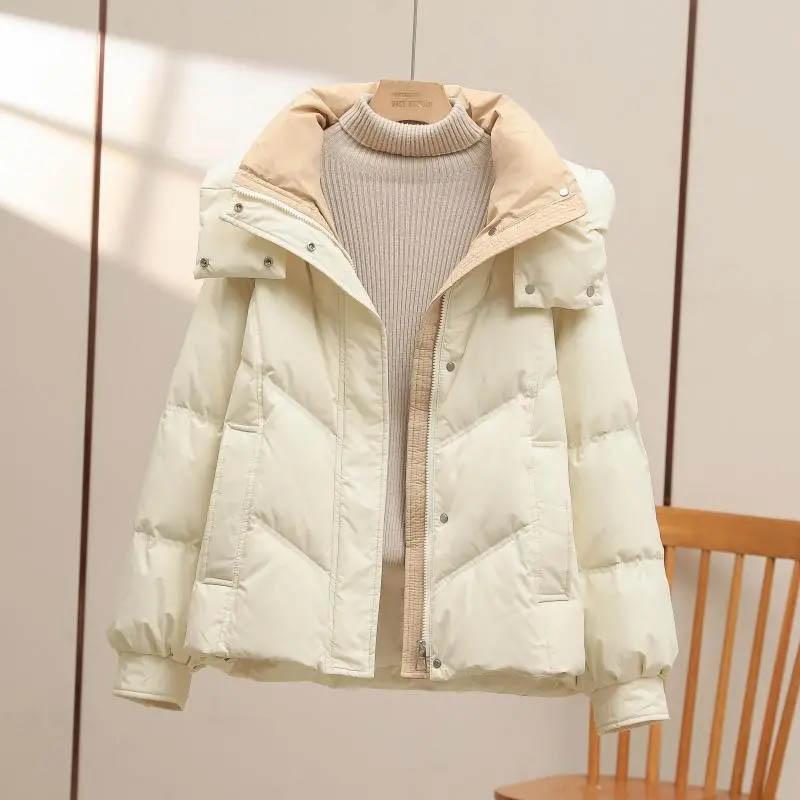 Coat for Women Fleece Thickened Plush Autumn Winter Double Layer Windbreaker Oversize Waterproof Casual Zipper Hooded Jacket