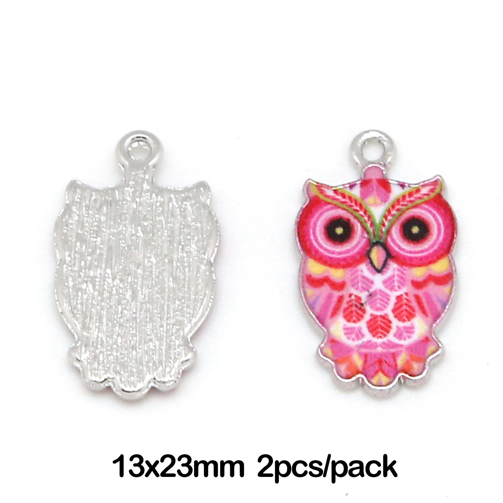 

Серьги-подвески в виде совы ручной работы из сплава с масляными каплями