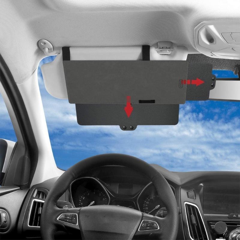 Universal Retractable Car Visors Sunshade With PC Clear Panel Anti Aging PP Frame For SUV Sedan Compatibility