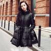 Women Winter Solid Color Down Jackets Warm Long Slim Female Big Swing Coat