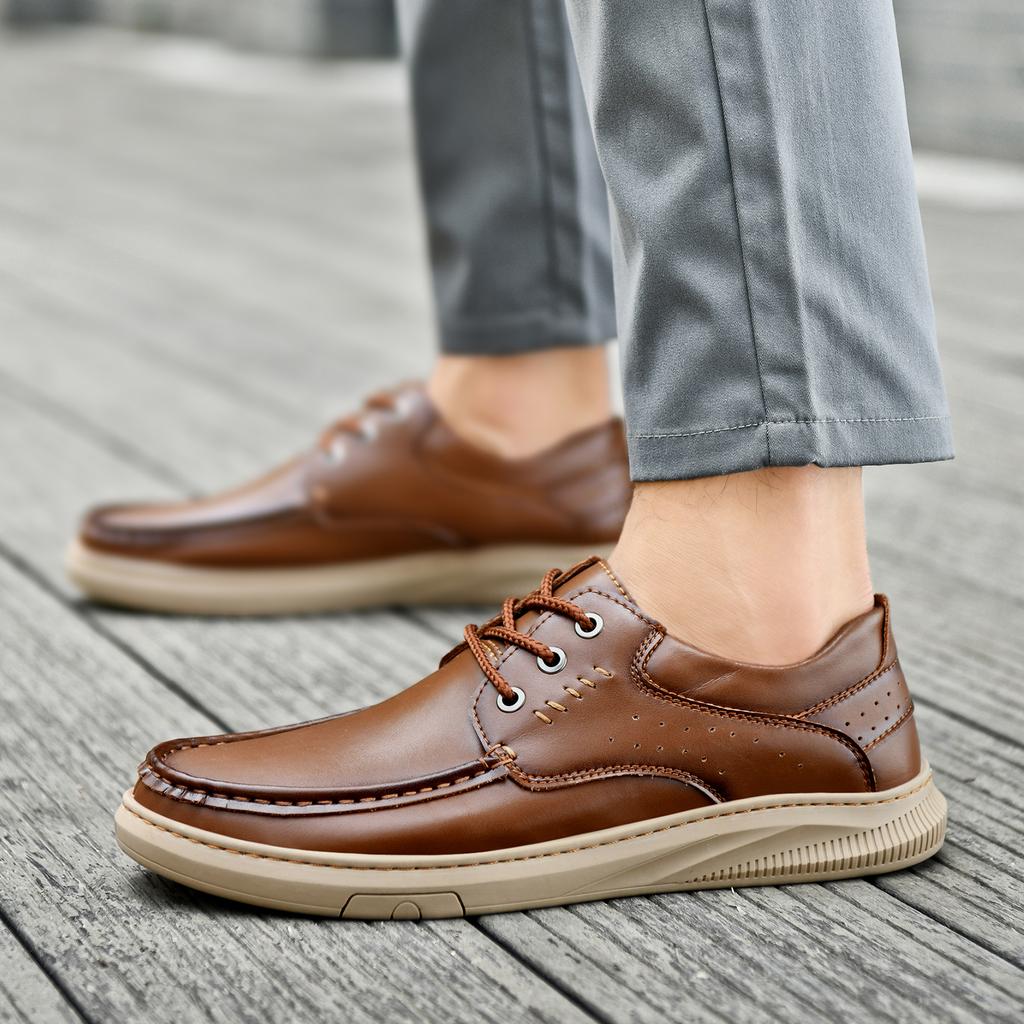 Men's casual shoes Four Seasons new business meeting leather shoes soft sole non-slip classic party fashion Joker leather shoes