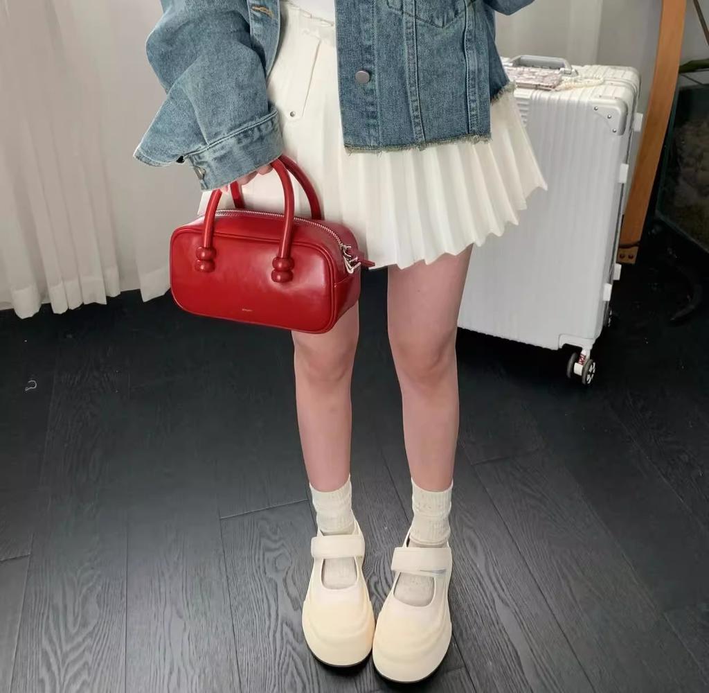 Round Head Fashionable Versatile Platform White Shoes Women's 2025 New Spring and Summer Shallow Mouth Mary Jane Shoes Heightening Low-top Board Shoes
