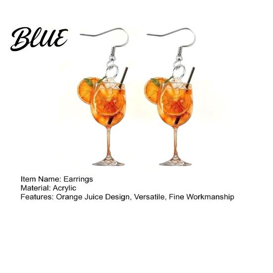 Statement Earrings 1 Pair Women Orange Juice Design Drop Summer