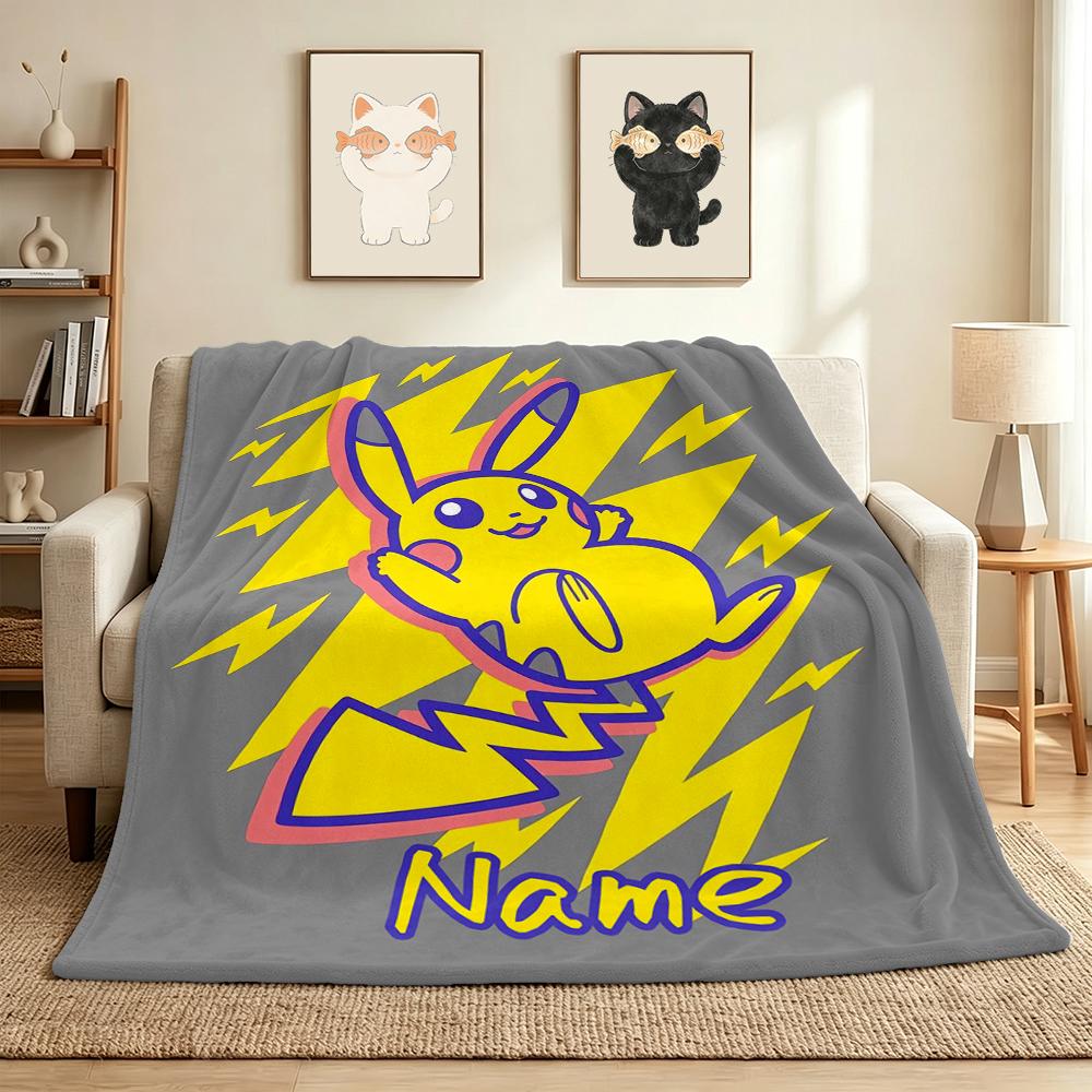 Custom Name Ghostly Friends Flannel Blanket Throw Blanket Soft Warm Sofa Bed home Decor Unique Gift