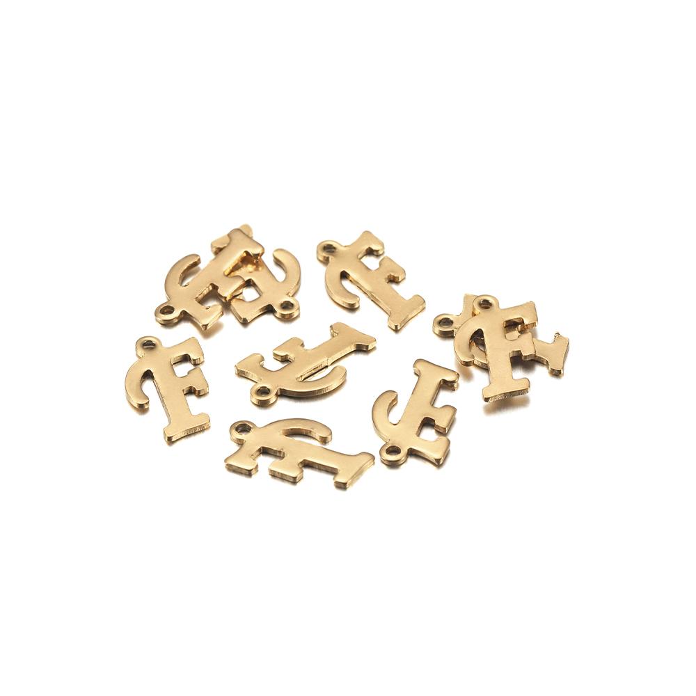 30Pcs Gold Color Stainless steel English Alphabet Letters Charms Pendants A-Z DIY Craft Bracelet Jewelry Making Accessories