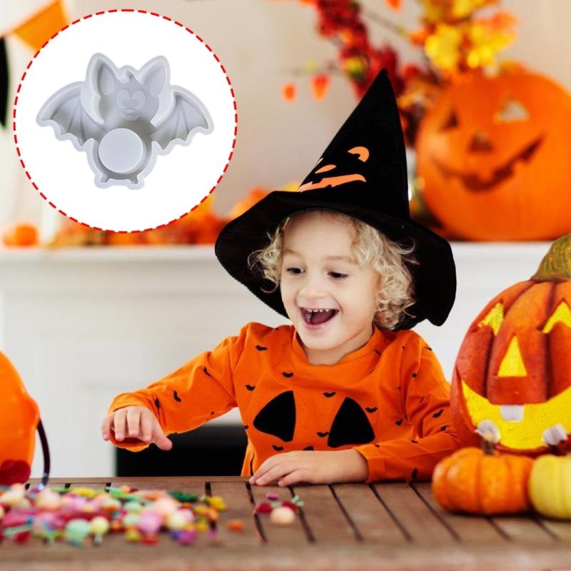 Halloween Themed Bat Silicones Mold for Candy Holder Food Grade with Easy Demolding for Home Decors and Crafts Projects