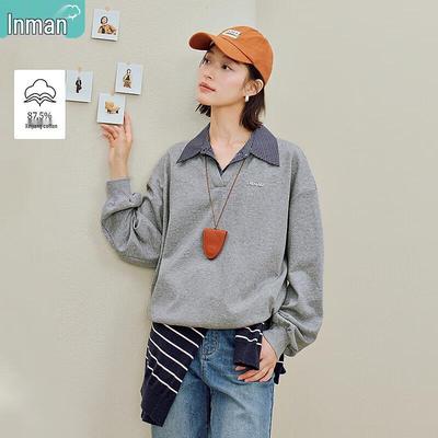 INMAN Damen Faux Zweiteiliges Langarm-Sweatshirt