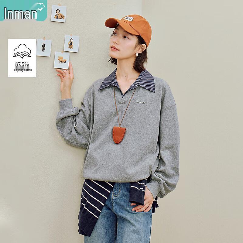 

INMAN Женский универсальный свитшот с длинным рукавом, имитирующий двойку XL