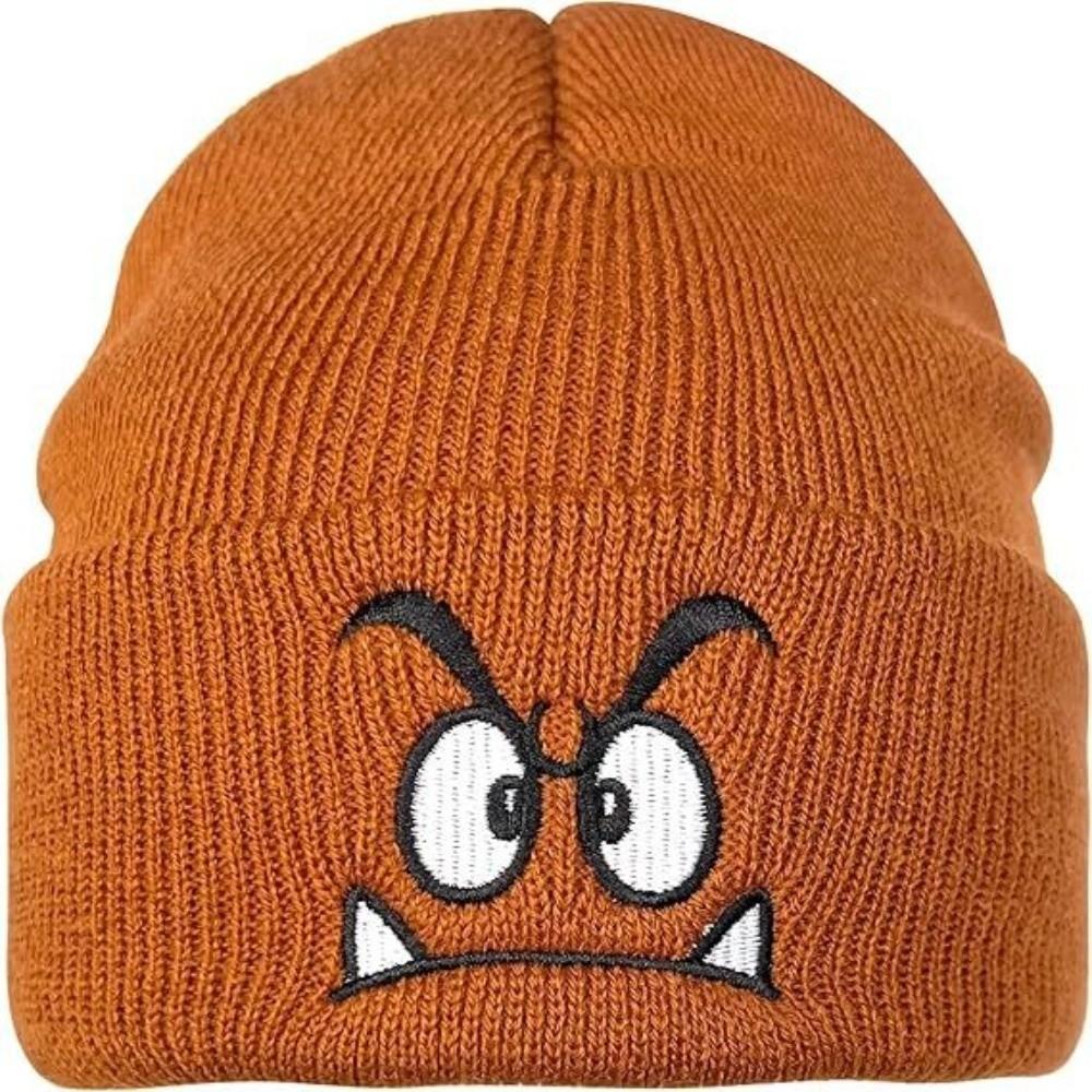 New Warm Knit Hat Angry Expression Embroidered Beanie Hat Leisure Cycling Cap for Men Women