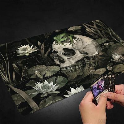 Vintagestyle Skull And Frog Mtg Playmat Magic Card Mat Stitched Edge Nonslip Durable Tabletop Playmat Board Game Mat For Tcg