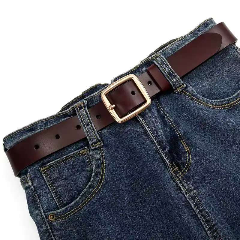 Belt, Genuine Leather, First Layer Cowhide Decorative Pin Buckle Belt, Custom-made Imprint Patterns Are Various