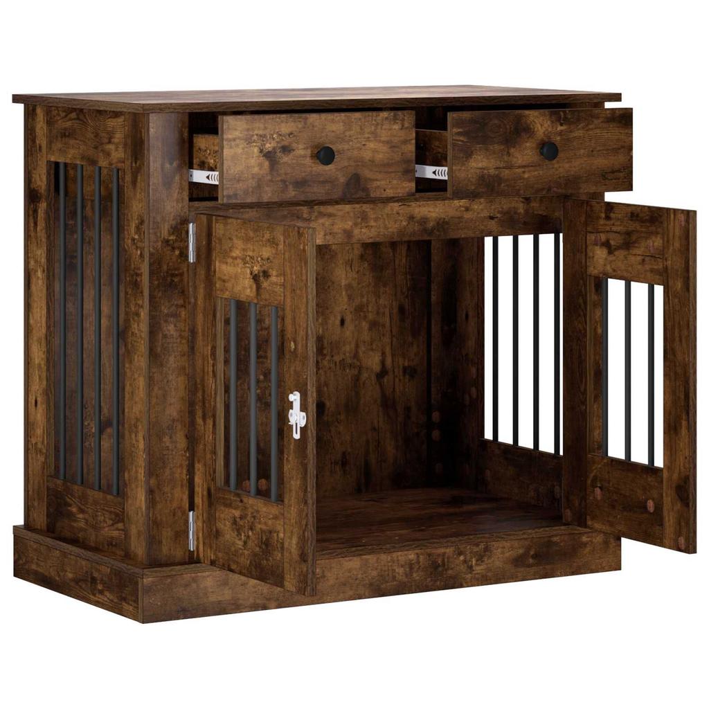 vidaXL Dog Crate Furniture Smoked Oak 90 X 47.5 X 80 Cm