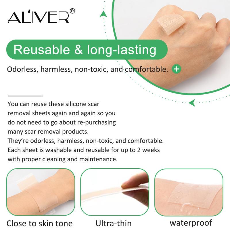 4 Sheets Scar Removal Patch Reusable Silicone Therapy Scar Repair Patch Long-lasting Sticker
