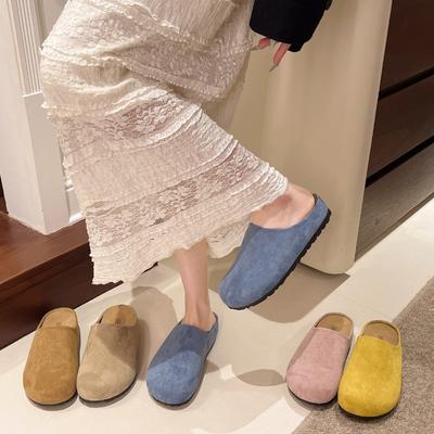 Fashion Thick-soled Women's Bag Head and Half Slippers Women's Outer Wear New Spring One-pedal Lazy