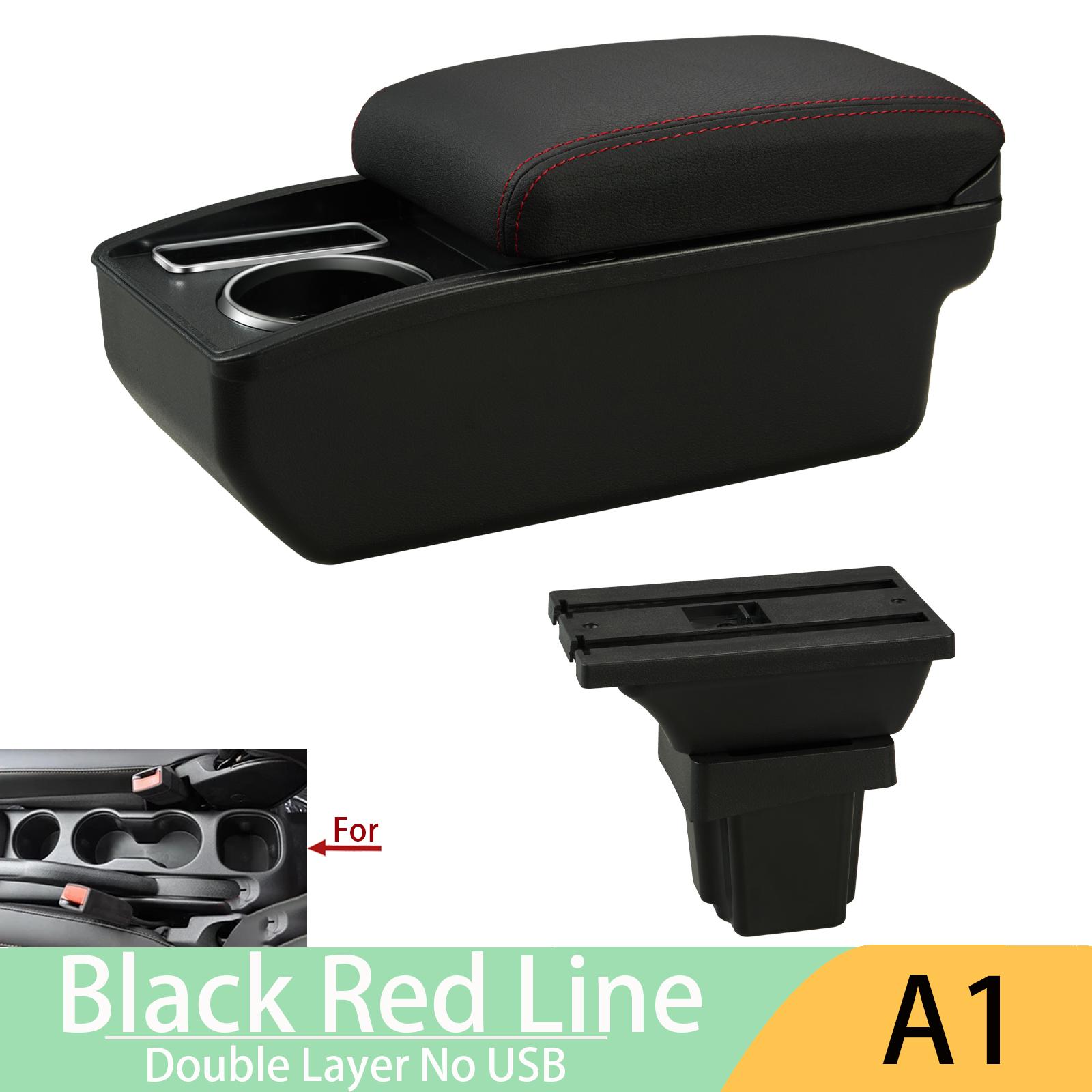 For Chevrolet Trax Armrest Box For Chevrolet Trax Tracker Car Armrest Arm Car Storage Box Accessories 2015 2016 2017 2018 A1 Red Line No USB