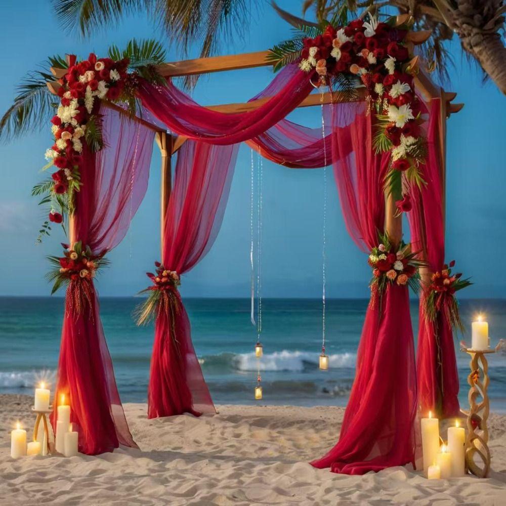 Tessuto per Drappeggio 75cm X 6M Arco Nuziale in Tulle Bianco Rosa Elegante Tessuto Trasparente per Tende Tessuto per Sfondo Festa di Compleanno
