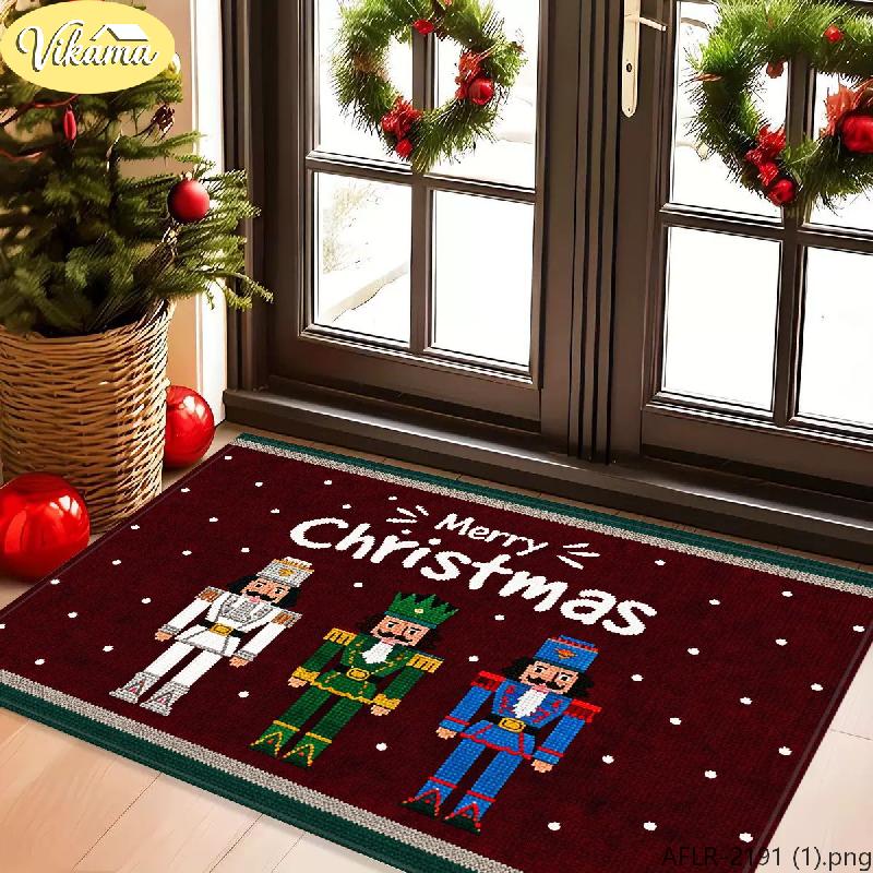 Christmas Nutcracker Doormat, Non-Slip Absorbent Entryway Mat, Porch Rug, Holiday Welcome Mat Home Indoor Outdoor Decor
