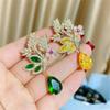 Exquisite  Wheat Ear Brooch For Women  Water Droplets On Leaves Shape Brooch Clothing Cheongsam Accessories