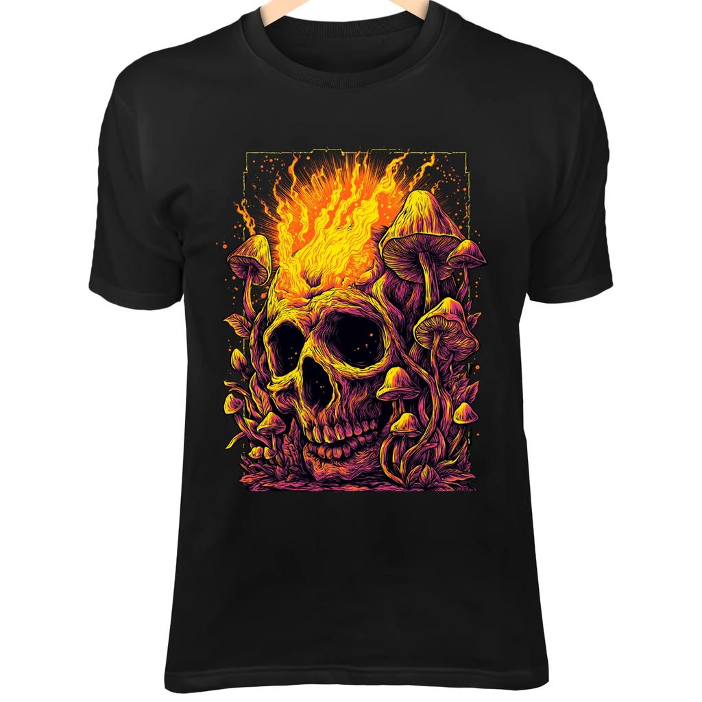 Ancient Skull - Radiant Mushrooms, Summer Fire Aura & Desert Fantasy Art