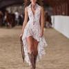 European Retro V-Neck Ruffled Midi Dress