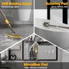 Shower Cleaner Brush,Tub Tile Scrubber with Telescopic Long Handle,4 Scrub Heads for Cleaning Bathroom Bathtub Floor Baseboard Sink Kitchen Toilet