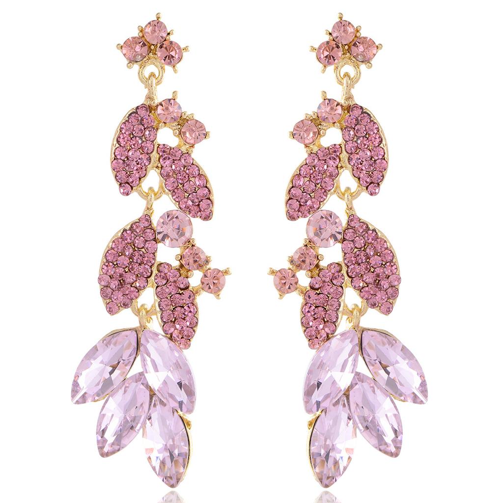 Exquisite Leaf-shaped Fashion Earrings  Forest-style Sweettrendy Earrings  Super Sparkling Elegant Earrings