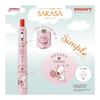 Zebra Snoopy Sarasa Clip Gel Pen, 0.5mm, Simple Art, 3 Color Set, JJ29-SN-WS-AZSA3, Pigment Ink, Water-Resistant, Light-Resistant, Resin Grip,