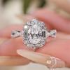 1 Carat D Color Oval Cut Moissanite Diamond Ring with GRA  CopperEngagement Rings Promise Wedding Bands for Women Jewelry