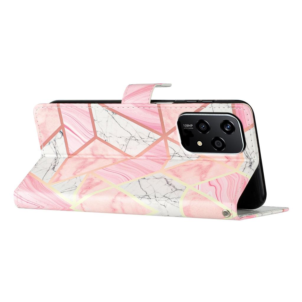 For Honor 200 Lite Wallet Case PU Leather Pattern Printing Stand Phone Cover with Strap