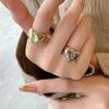 Jewelry Accessories Geometric Open Ring Geometric Wide Finger Buckle Metal Heart Ring  Women