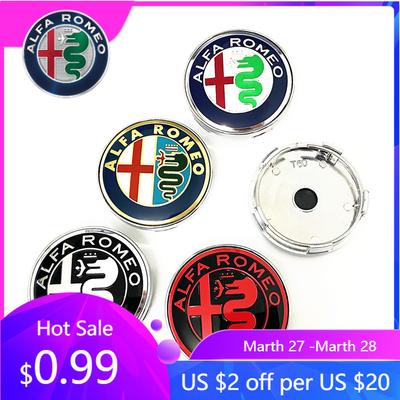 Para Alfa Romeo 2026 Adesivo Quente 4 Peças 50mm 56mm 60mm Tampa Central de Cubo de Roda de Carro Alfa Romeo Emblema de Logotipo Acessório