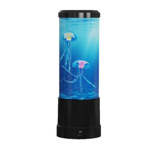 Round LED Jellyfish Night Light - Seven-Color Dynamic Atmosphere Lamp with Bionic Brushless Motor
