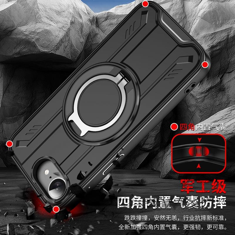 Armor Magnetic Ring Shockproof Case For Iphone 17 Air 16e 16 15 14 13 12 11 Pro Max Plus Camera Protect Cover