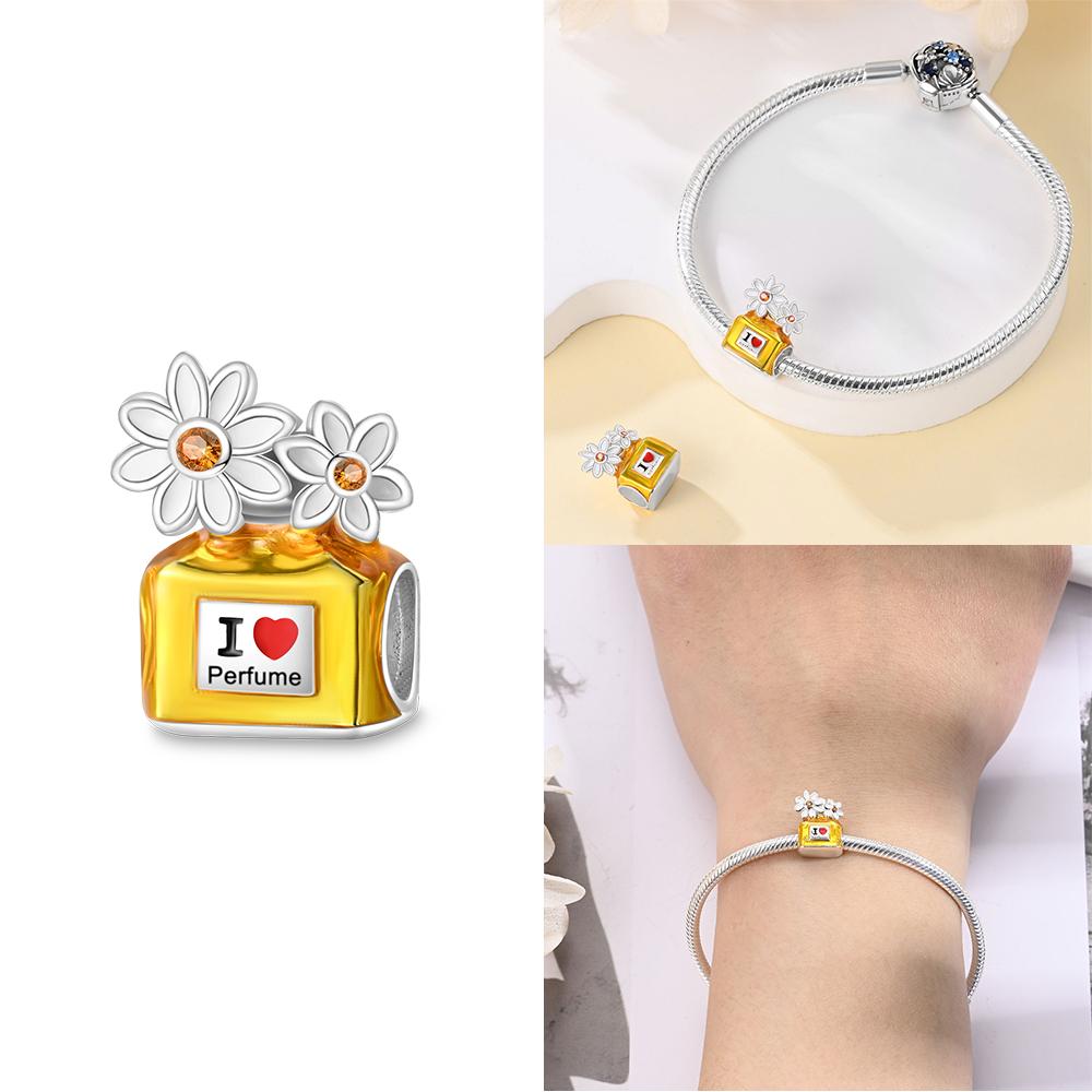 

Copper Myellow Sunflowers Coconut Trees Roses Beads Pendant Charm For Original Bracelet Woman Girl Jewelry