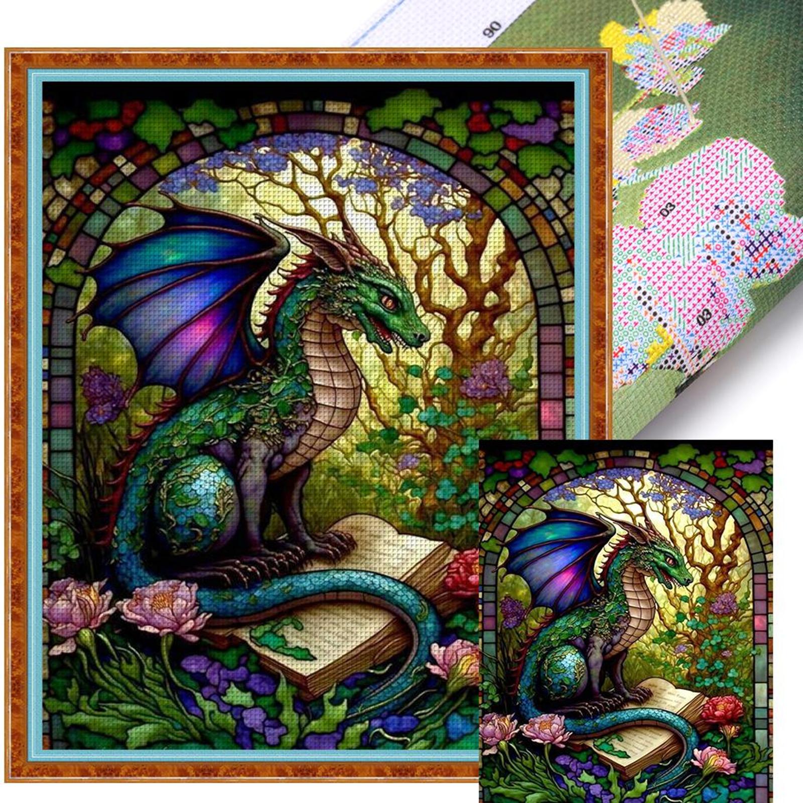 Полная вышивка хлопковой нитью 14CT Набивной Птеродактиль Вышивка крестом 45x55см