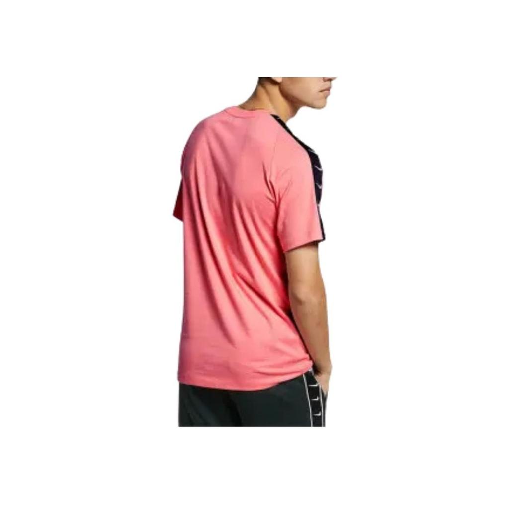 Nike Swoosh Logo Sportswear Short Sleeve T-Shirt Men Tops Pink BQ0025-668